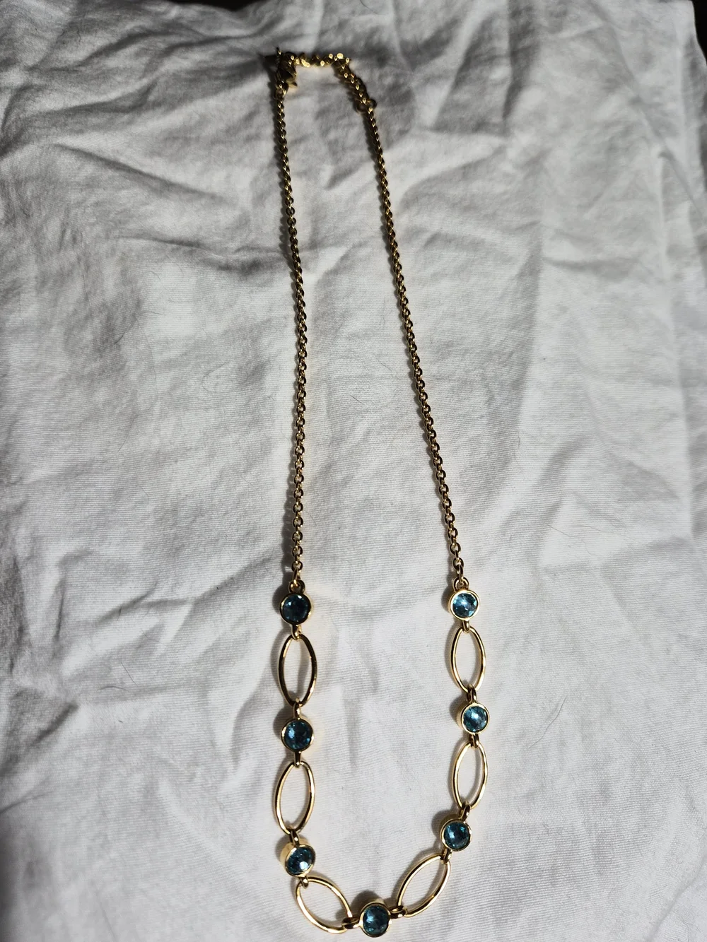 Touchstone Crystal Gold-Tone Necklace with Blue Stones